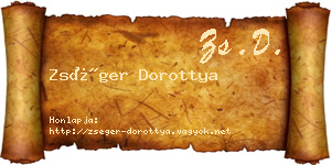 Zséger Dorottya névjegykártya
